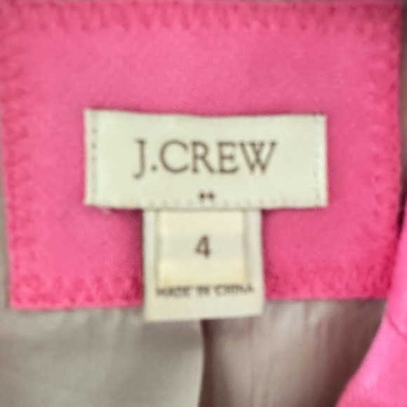 J Crew Womens 100% Linen Blazer Jacket Size 4 Pink Preppy Coastal Chic Office - Picture 6 of 12